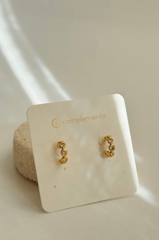 Brinco Argola Mix Zircônias Dourado