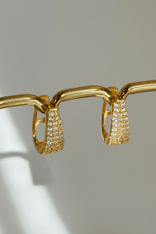 Brinco Argola Luxo Zircônias Dourado