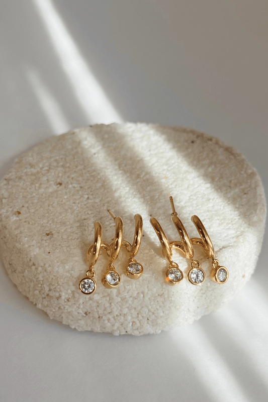 Brinco Zircon Pendant I Dourado