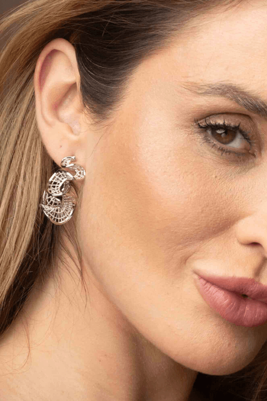 Brinco Babado Rendado Prata Brinco Babado Rendado Prata