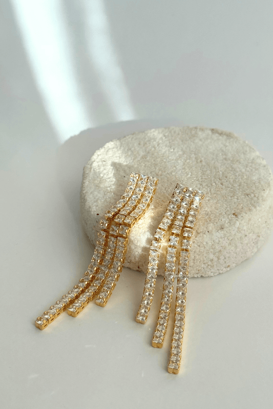 Brinco Party Shine Cristal Dourado