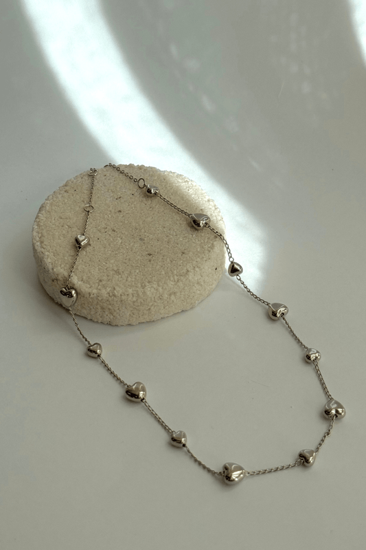 Choker Corações Prata