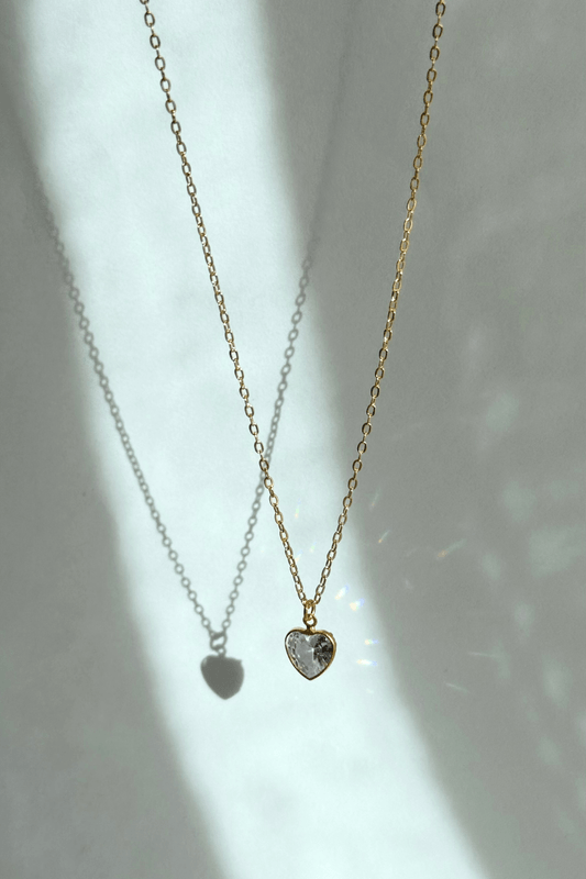 Colar Zircônia Coração Dourado