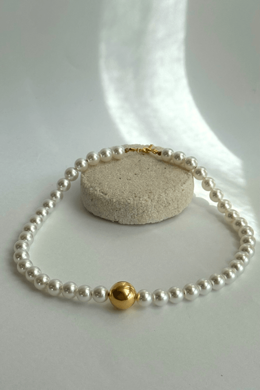 Colar Pérolas Trendy Dourado