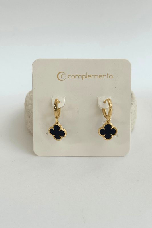 Brinco Argola Paris Black Dourado