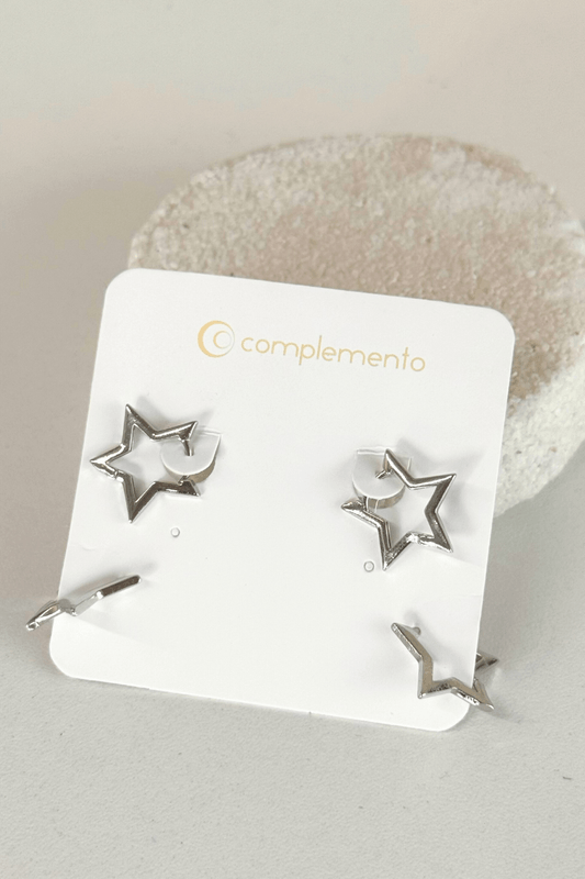 Brinco Kit Estrela Prata Brinco Kit Estrela Prata