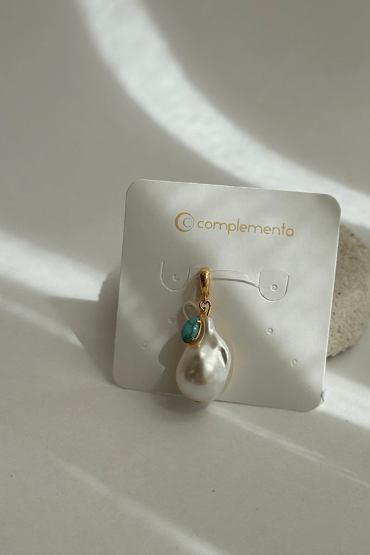 Pingente Barroca Turquesa Dourado