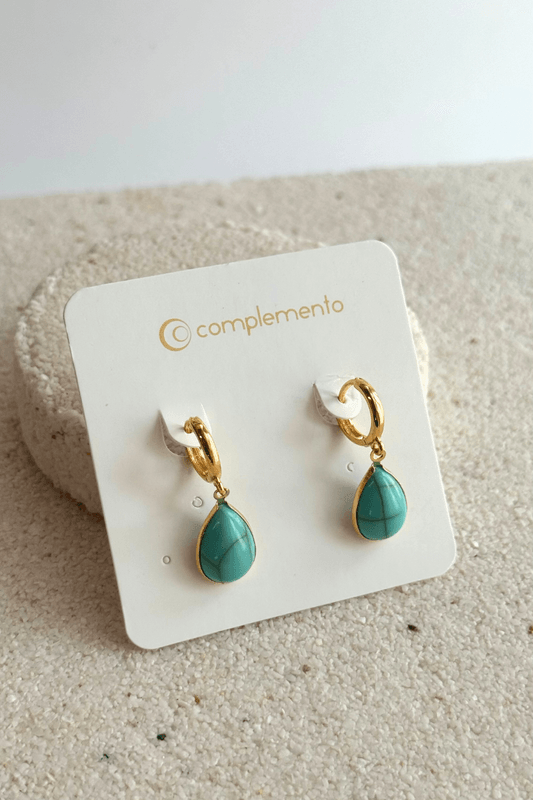 Brinco Gruta Azul  Dourado