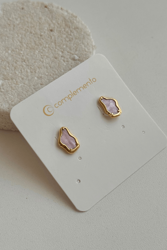 Brinco Organic Color Dourado Cor:Azul Cor:Rosa