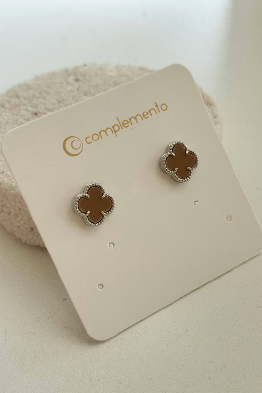 Brinco Paris Colors Prata Cor:Marrom Claro