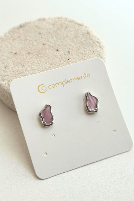 Brinco Organic Color Prata Cor:Rosa Brinco Organic Color Prata Cor:Rosa