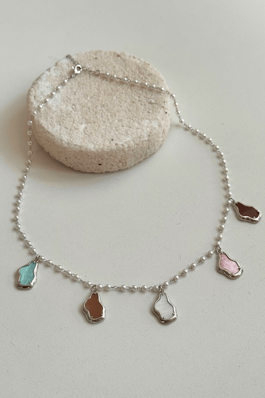 Colar Organic Pérolas Prata